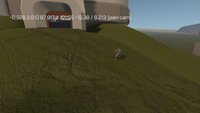 Coordinates are displayed, Pan Cam is enabled, and the player's camera is detached during the custom game in Halo Infinite.