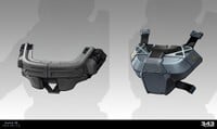 Concept art of the UA/TIGERPLATE and UA/M650 Plate chest attachments for the Mark VII core.