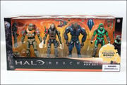 The Halo: Reach Collector Box Set figures in package.
