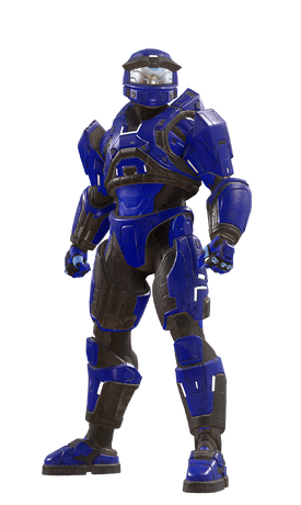 An official render of a blue SPARTAN-IV clad in Mark V Alpha.