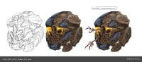 Concept art of the Defiler Mark V(B) helmet for Halo Infinite.