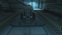 The rear of a slug for Cairo Station's Magnetic Accelerator cannon, seen in Halo 2: Anniversary.