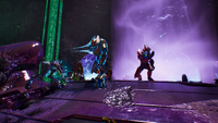 A Sangheili Zealot's energy shield flaring in Halo: Campaign Evolved.