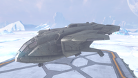 A landed Pelican on the map in Halo: The Master Chief Collection.