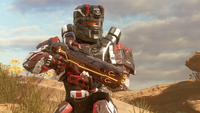 A Commando-clad Spartan-IV with a Z-180 Scattershot in Halo 5: Guardians.