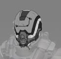 Concept art of the Locus helmet for Halo Infinite.
