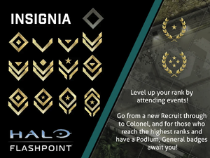 The tournament rank icons for Halo: Flashpoint.