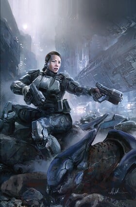 Cover art of Halo: Initiation featuring Sarah Palmer.