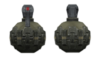 Front and back views of the M9 Frag Grenade from Halo: Reach.