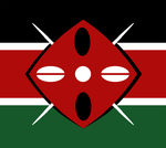 Digitalized version of Kenya flag in Halo 2 Multiplayer map, Turf. This flag is different from the real life one.
