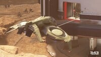 An AV-49 Wasp attacking a Kig-Yar Sniper.