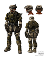 Concept art of the Marines for Halo 3.