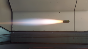 An M29 rocket fired from an M57 Pilum rocket launcher in Halo 5: Guardians.