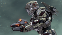 A Recluse-clad Spartan-IV with a Z-130 Suppressor in Halo 5: Guardians.