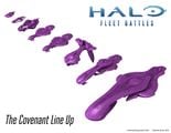 The Covenant ship line up for Halo: Fleet Battles.