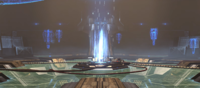 The Nexus's gravity lift leading into the Command Spire in Halo Infinite.