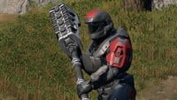 A ODST-clad Spartan with a Rushdown Hammer on Fragmentation.