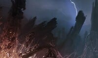 Concept art for molten glass in New Alexandria in Halo: Reach.
