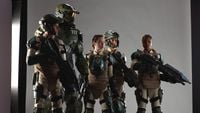 A production image of the cadets with the Master Chief.
