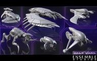 A Gargoyle (top-right) alongside several other early renders of Covenant vehicles.