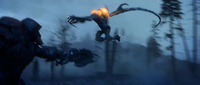 A Gaunt prepares to attack in mid-air.