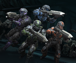 A cropped keyart render of Fireteam Raven on Installation 04, as it appears in the Halo: Fireteam Raven level Raven Down. Cropped from the originalMedia:HFR FireteamRaven Keyart 1.jpg, with a small portion of the logo brushed out in Photoshop.