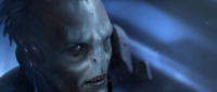 Close-up of the Didact's face in the Halo 4 terminals.