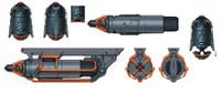 Concept art of the HAVOK missile and warhead for Halo 4.