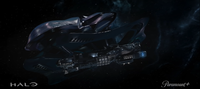 A SDV and Gladius-class heavy corvette in Halo: The Television Series.