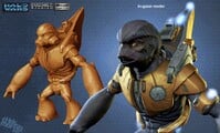 An unused cinematic model of a Grunt developed for Halo Wars, back when the game was intended to have in-engine cinematics.