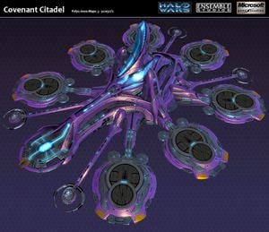 A render of the Covenant citadel model made for Halo Wars.