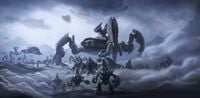 Concept art of a Covenant army for Halo: Reach.