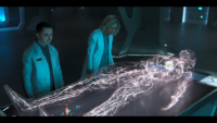 A hologram of John-117's internal organs in Halo: The Television Series.