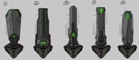Conceptual variations of a resupply canister in Halo 4.