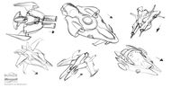 Early design explorations for the Morsam-pattern Seraph in Halo: Reach.