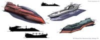 Concept art of boats in the level.