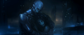 The Didact and the Librarian embrace on Maethrillian. From the Halo 4 terminals.