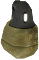 Detail view of an M9 Frag Grenade in Halo: Combat Evolved.