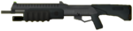 Profile view render of the Halo 2-era M90 Shotgun. As in the previous game, the weapon lacks a trigger.