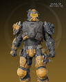 Promotional image of the Leadbelcher armor on the Eaglestrike armor core.