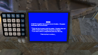 Image of the blue screen of death on Zanzibar