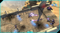 Spartan Sarah Palmer using the Mamua'uda-pattern Shade in Halo: Spartan Assault.