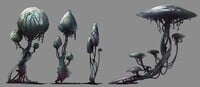 Concepts of Requiem's native flora.