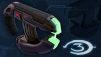 Promotional image of the Eos'Mak-pattern plasma pistol.