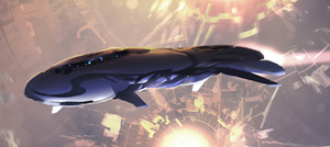 A Rothen-pattern fireship on the cover of Halo: Escalation Issue 17