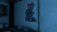 The Halo Wars 2 poster, along with the photograph of Atriox and James Cutter, in the break room.