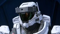 A Spartan wearing the Zacharias helmet with the RS/DOGTOOTH module.