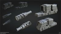 Various scope attachments from Halo Online.