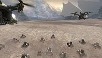 A formation of Warthogs leading an assault against Covenant forces during the Fall of Reach.