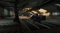 The Covenant convoy passing through the underground highway, as seen in Halo 2: Anniversary.